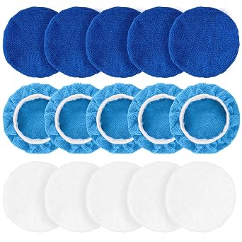 Fzxdfg15 Pieces Car Polisher Pad Bonnet Buffing Pads (7-8 Inches)