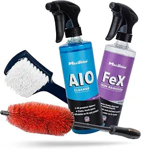 Maxshine All in One Wheel & Tire Cleaner and Iron Remover Kit (AC14) - Professional Grade Exterior Tire & Wheel Rim Deta