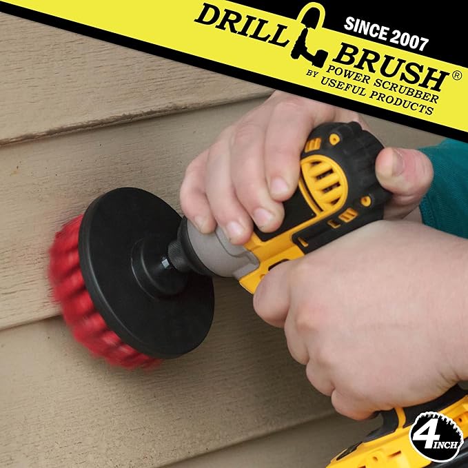 Outdoor Cleaning Tools - Patio Scrub Brush - Outdoor Deck Scrubber Brush - Bird Bath Cleaning Tool - Fountain Cleaning Brush - Garden Statues Cleaning Tools - Concrete Stain Cleaner - House Siding