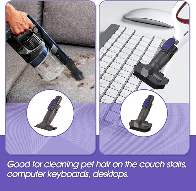 IX141 Vacuum Crevice Tool Brush Replacement Parts Compatible with Shark Pet Cordless Stick IX141 IZ462H IZ483H IZ363HT IZ361H IZ163H IZ362H Removable Two-in-one for D-Shaped Tool Brush Attachments