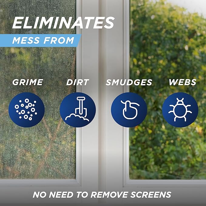 30 SECONDS Outdoor Window & Screen Concentrated Cleaner for Glass, Patio Doors, Fiberglass, Furniture - No Screen Removal Required, Spray & Rinse - Refill for Hose End Sprayer Bottles, 1.1 Gallon