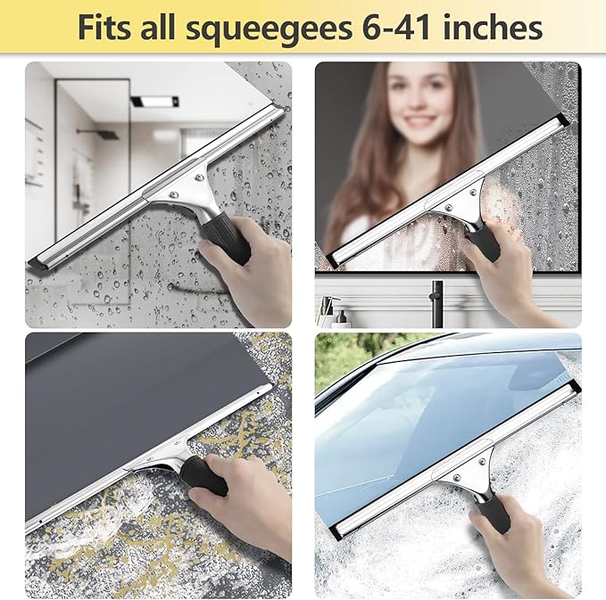 41-Inch High Elasticity Replacement Silicone Squeegee Strips, for Windows Glass Shower Door Cleaning, Durable and Easy to Install