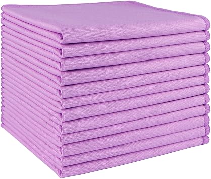 HOMEXCEL Glass Cleaning Cloths 12PK, Streak Free Towel for Windows, 12x12in