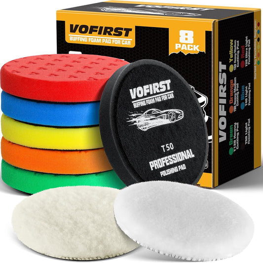 6 Inch Buffing Pads - 8 Pcs Kit (Car & Boat Compounding)