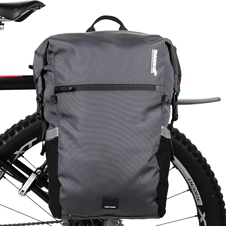 Rhinowalk Bike Bag Waterproof Pannier Bag Convertible - 2 in 1 Bicycle Saddle Bag Shoulder Bag Laptop Pannier Profession