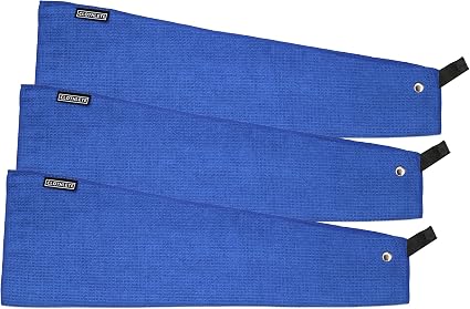Clothlete Magnetic Microfiber Golf Towel 16" x 24" (Blue, 3 Pack)