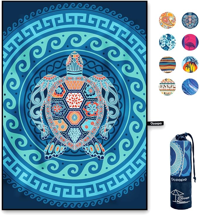 OCOOPA Microfiber Beach Towel Fast Drying, Oversize 80" x 57" Sand Free Beach Towel Super Lightweight Towels for Swimmin