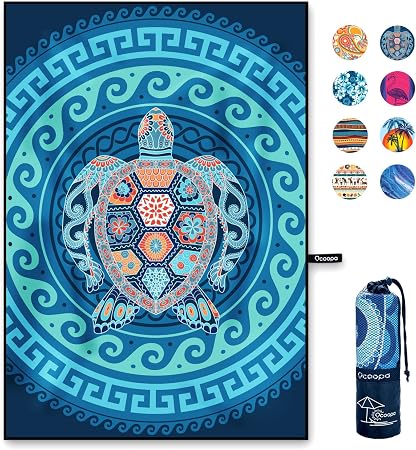 OCOOPA Microfiber Beach Towel Fast Drying, Oversize 80" x 57" Sand Free Beach Towel Super Lightweight Towels for Swimmin
