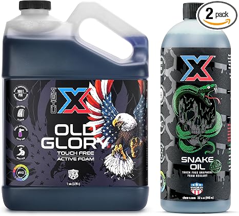 Chem-X Beginner Touch-Free Clean + Seal Bundle: Old Glory Touch-Free Active Foam Wash (1g) + Snake Oil Venom Graphene Ce