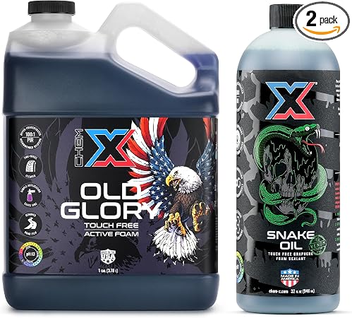 Chem-X Beginner Touch-Free Clean + Seal Bundle: Old Glory Touch-Free Active Foam Wash (1g) + Snake Oil Venom Graphene Ce