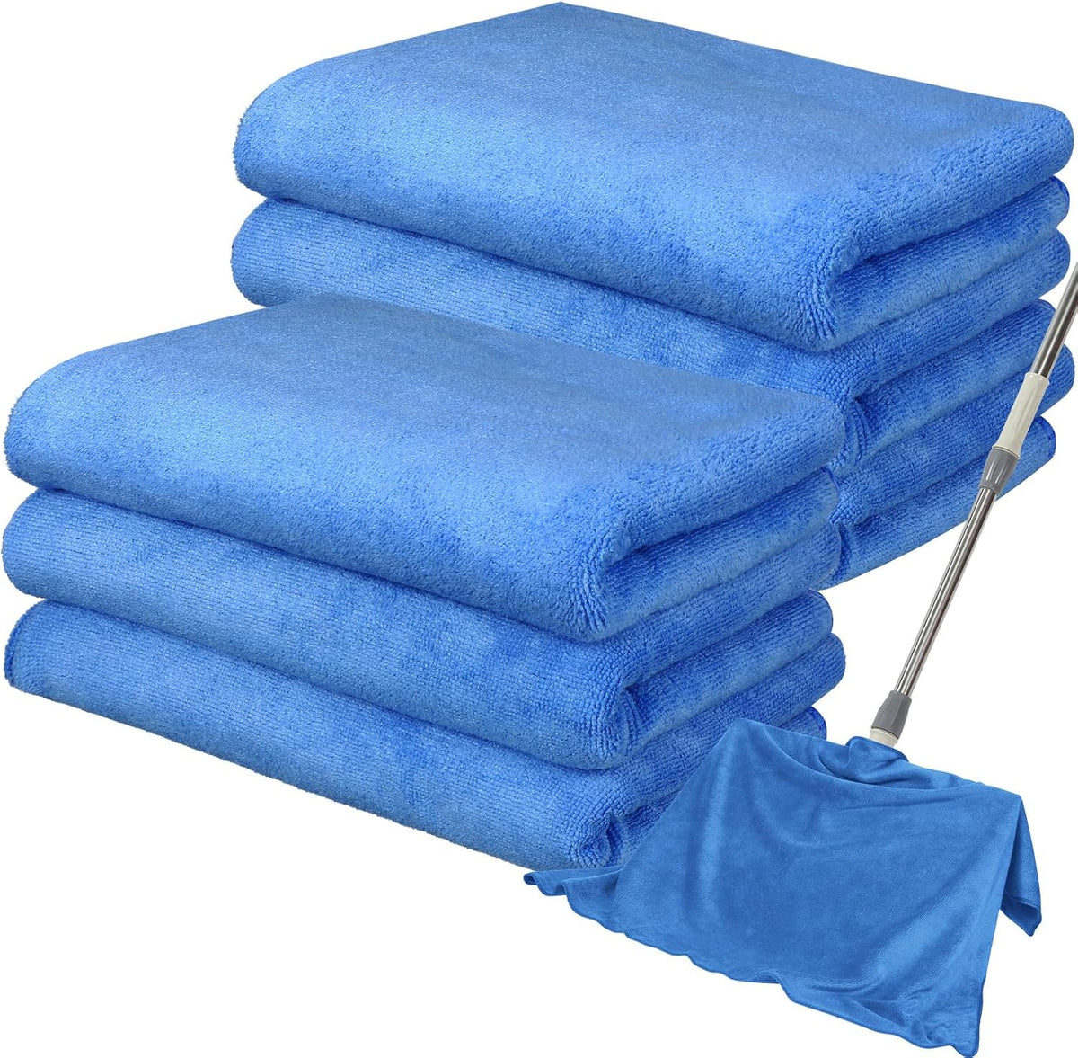 6 Pcs Extra Large Microfiber Cleaning Cloth, Blue