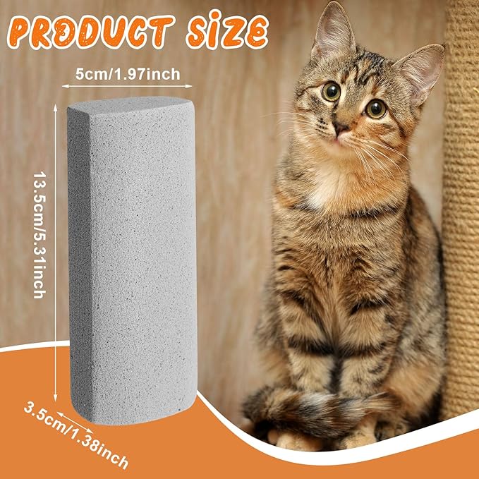 Abbylike 6 Pcs Pet Hair Remover Pumice Stone Reusable Portable Dog Cat Hair Removal Tool Scraper for Carpet,Couch, Bedding, Car Upholstery, Furniture Cleaning (5.3 x 2 x 1.4 Inch,Gray)