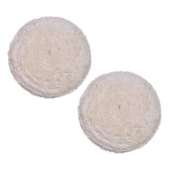 100% Wool Buffing Pads for Cutting, Compounding and Polishing, 7.5 Inch Diameter x 1.5 Inch Thick, Hook and Loop Backing