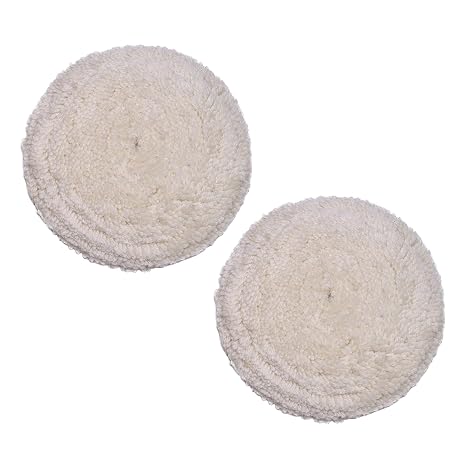 100% Wool Buffing Pads for Cutting, Compounding and Polishing, 7.5 Inch Diameter x 1.5 Inch Thick, Hook and Loop Backing