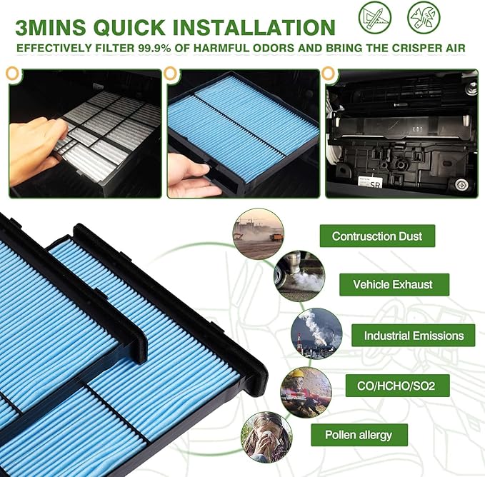 2-PACK Cabin Air Filter Fits for Subaru Forester (2019-2024), WRX (2022-2026) Cabin Filters Replacement 72880-FL000 Forester Car Accessories