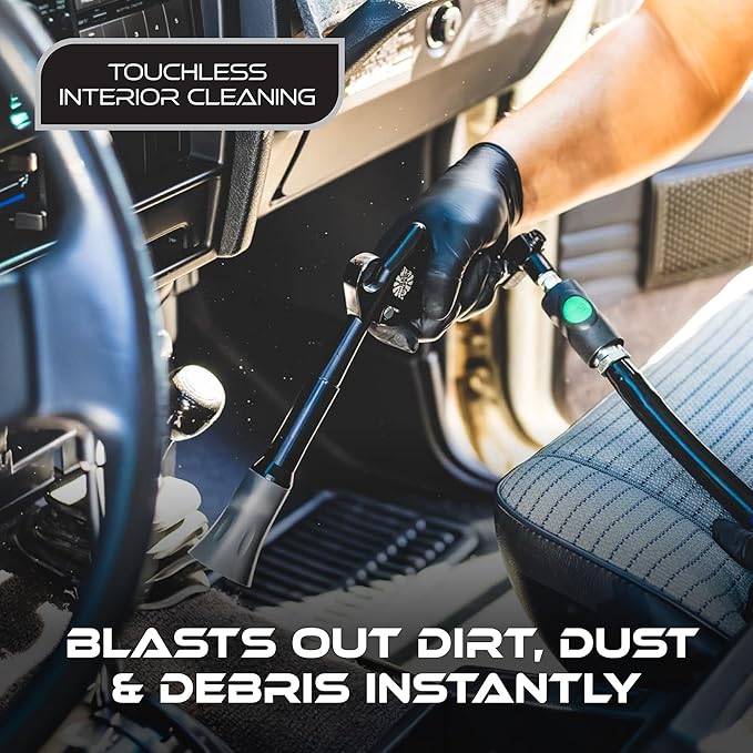 The Rag Company - The Ultra Air Blaster (Version 2) – Lift and Blast Dirt and Debris Away for Interior Detailing; Durable and Ergonomic Metal Design; Trigger Operated
