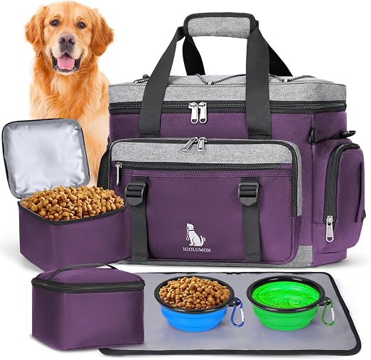 IGOLUMON Dog Travel Bag Large Waterproof Pet Travel Bags Set for Supplies