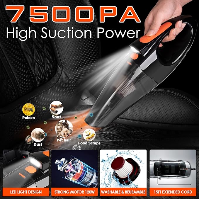 20PCS Car Cleaning Kit, Car Interior Detailing Kit with High Power Handheld Vacuum, Auto Detailing Drill Brush Set, Cleaning Gel, Complete Car Wash Kit Supplies for Deep Cleaning