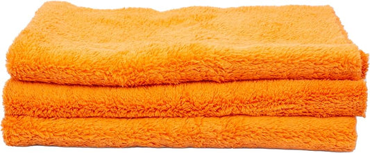 Maxshine 16" x 24" Universal 3-Pack Orange 500GSM Edgeless Microfiber Towel – Ultra-Soft & High Absorbency – Ideal for C