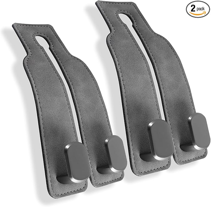 LUCKY-M 2Pack Car Hooks for Headrest, Car Headrest Hook for Purses and Bags, Car Seat Back Storage Hook Purse Holder for