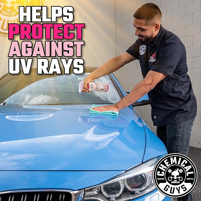 Chemical Guys Speed Wipe Quick Detailer - High Gloss, Streak-Free Shine, Detail Spray for Cars, Trucks, Motorcycles, RVs, and More, Safe on Paint, Glass, Wheels, and Trim, Cherry Scent, 128 fl oz