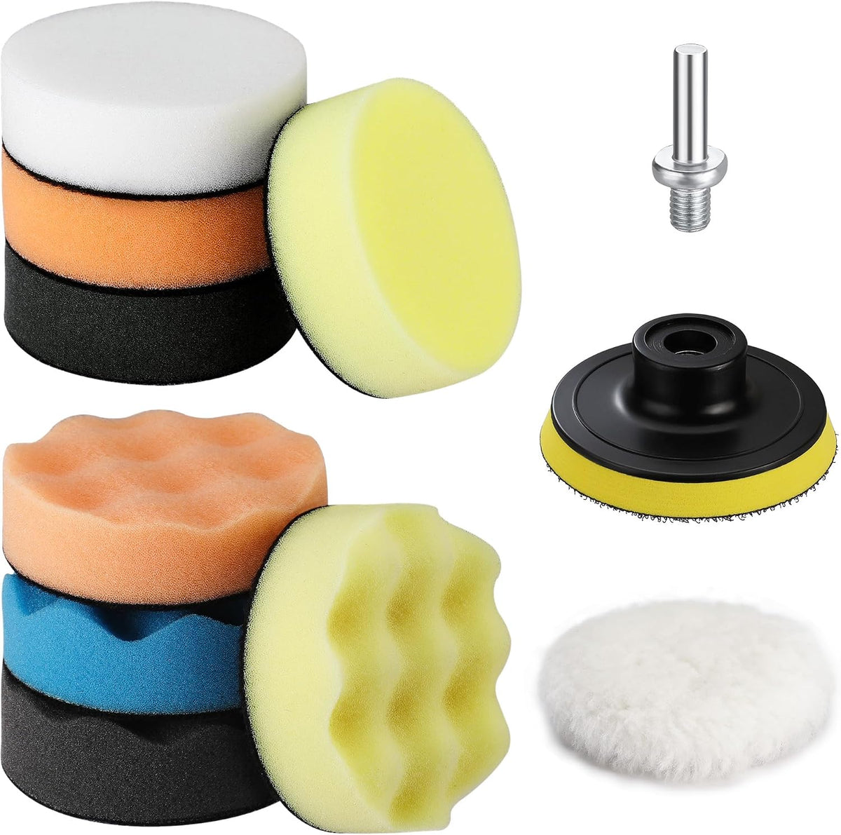 WORKPRO 3 Inch Drill Buffing Pad Kit - 11 Pcs Car Foam Polishing Pads Set