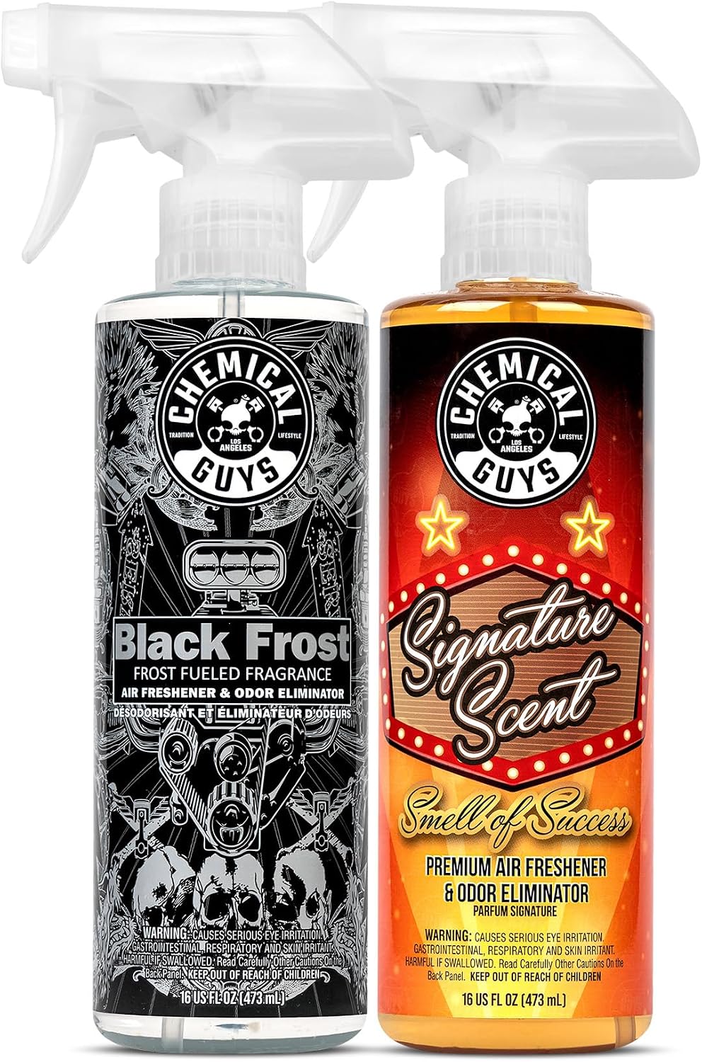 AIR_302 Black Frost Scent and Signature Scent Combo Pack, Great for Cars, Trucks, SUVs, RVs, Home, Office & More (2-16 Fl Oz Items)
