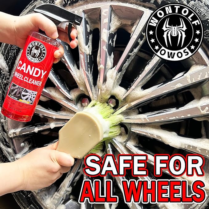 Wontolf Complete Car Wash Cleaning Kit, Car Interior Detailing Kit with Car Wash Soap, Interior Detailing Cleaner, Wheel Cleaner, Wheel Brush, Dying Towel, for Cars Trucks RVs SUVs
