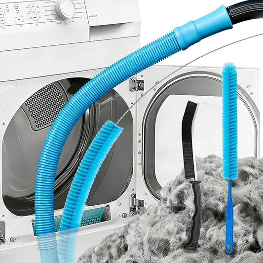Universal Dryer Vent Cleaning Kit with Vacuum Hose Attachments - Lint Remover Lint Removal Tool Set for Clothes Dryer, Shop Vac Accessories, Lint Trap Cleaner & Home Maintenance Tools