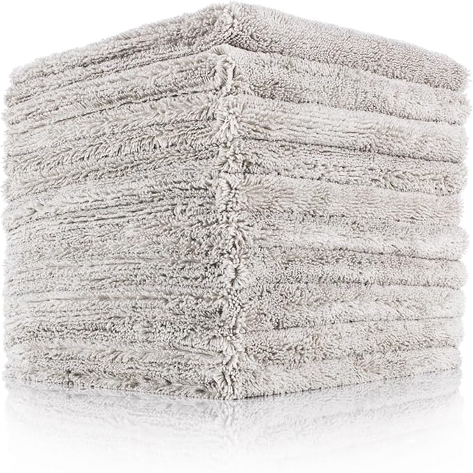 The Rag Company - Creature Edgeless Auto Detailing Towels; Professional 70/30 Blend, Dual-Pile Plush Microfiber, Buffing