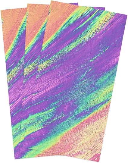Kitchen Dish Towels and Dishcloths Sets 3 Pack, Purple Teal Red Ombre 18 X 28 Inches Absorbent Hand towels dish rags wit