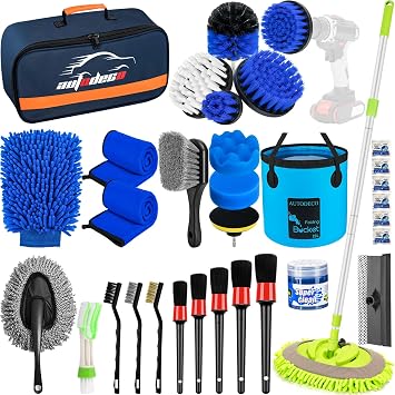 32Pcs Car Detailing Brush Set, Car Detailing Kit, Auto Detailing Drill Brush Set, Car Detailing Brushes, Car Wash Cleani