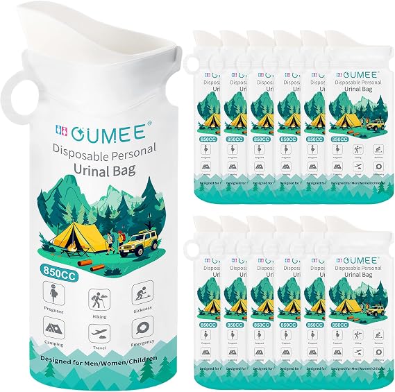 OUMEE 850ML Emergency Disposable Urinal Bags, 8/12/20/28 Pcs