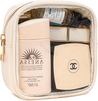 LETGO Small Clear Makeup Bag for Purse Small Cosmetic Bag Travel Size Toiletry Bags Cute Travel Makeup Bag,Coin Purse,Ca