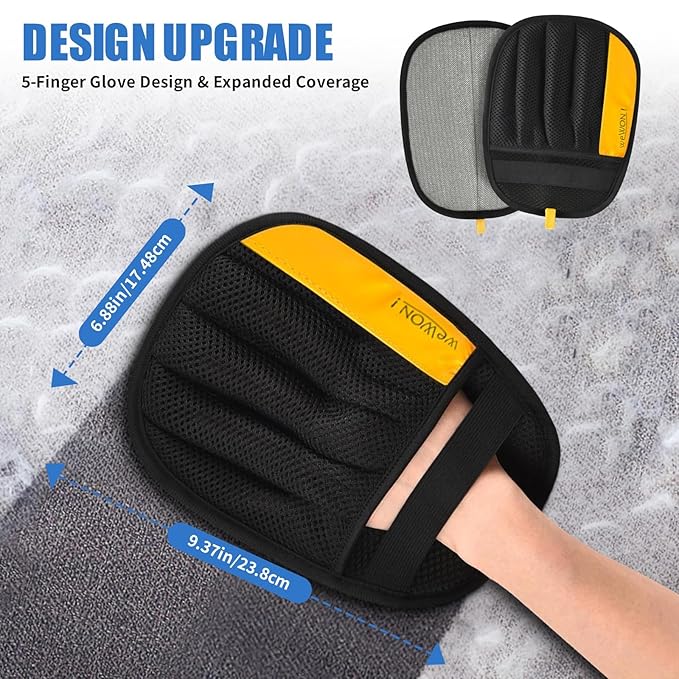 Upgraded Electrostatic Pet Hair Removal Glove for Dogs & Cats 5-Finger Magic Brush Design Reusable Hair Remover for Couch, Carpet, Car Seat, Laundry & Clothing Quick Cleaning Tool for Pet Owners