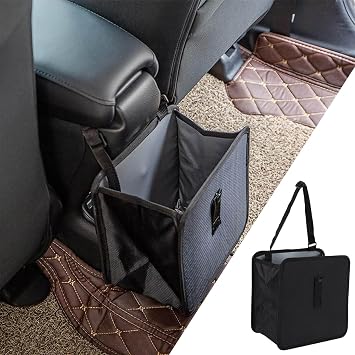 Car Trash Can, Oxford Cloth Foldable Car Trash Bin Hanging, 1.85 Gallon Capacity Garbage Bag Organizer, Leak-Proof Water
