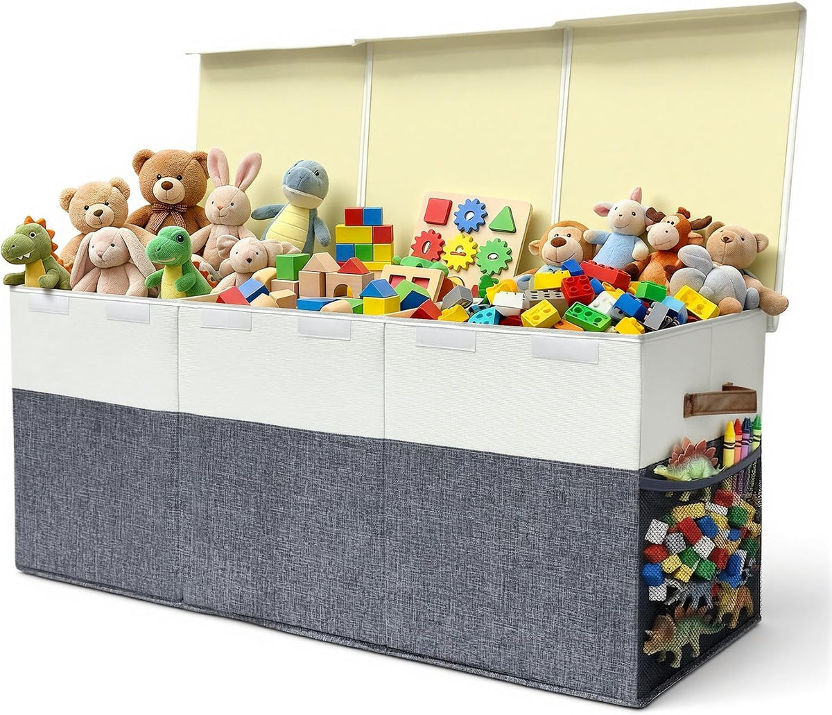 Extra Large 150L Toy Box with Lids, Collapsible Toy Chest Storage