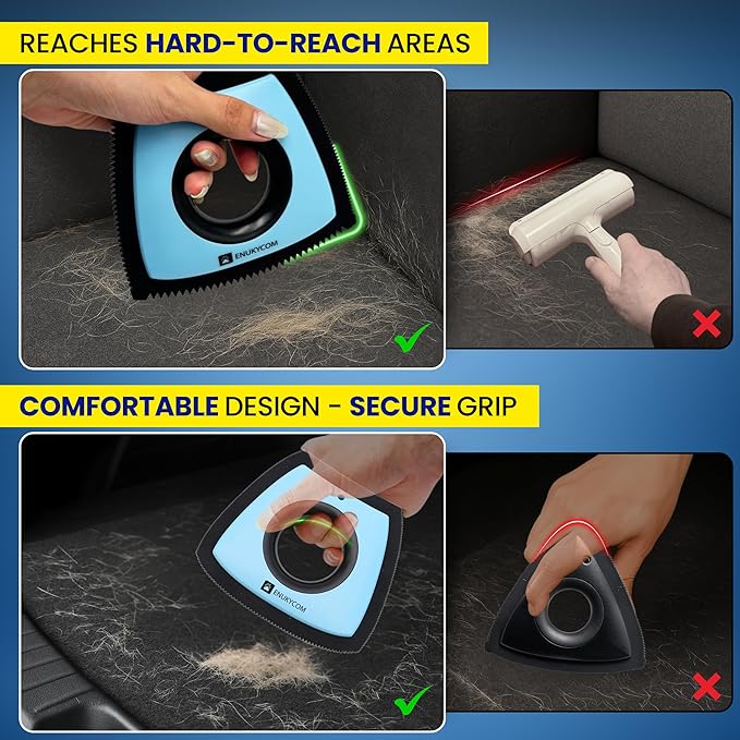 Pet Hair Removal Tool for Car Detailing – 2025 Upgrade Dog Hair Remover for Car Auto, Couch, Carpet & Furniture – Reusable Pet Hair Scraper for Car Interior & Upholstery
