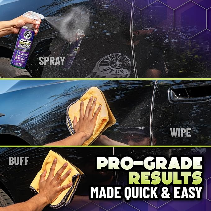Chemical Guys Raging Rhino Waterless Car Wash And Quick Detailer Spray And Wipe Exterior Cleaner 2 Pack (20 Oz Each) With 6 Premium Microfiber Towels