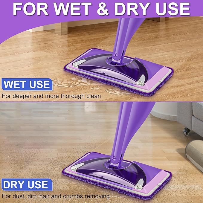 Aifacay Reusable Mop Pads Refills Compatible with Swiffer Wet Jet, 6 Pack Wet Pads Refill Microfiber Wet Dry Use Replacement Heads for Swiffer WetJet 11" Mop Types of Floor Cleaning