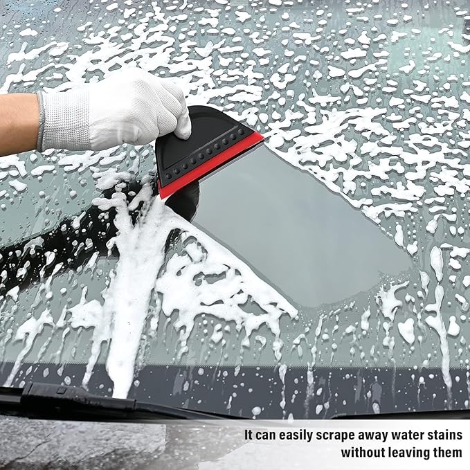 FOSHIO 2 Pack Black Mini Squeegee for Vinyl, Window Tint Car Film Wrap, Sign Making, DIY Crafting, Wallpaper Smoothing Tool, Squeegee for Window Cleaning for Car Windshield, Window, Mirror, Glass Door