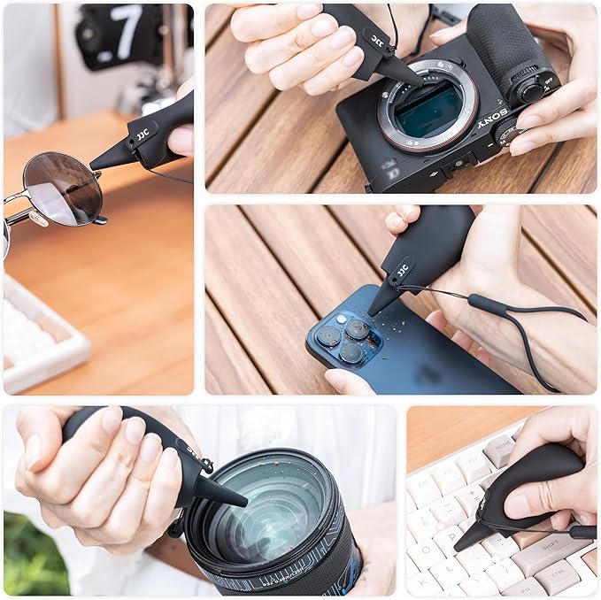 JJC Pocket-Sized Silicone Camera Dust Blower Lens Air Blower, Small Camera Lens Cleaner Air Blower for Sensor LCD Keyboards Filters Printing, Compact Portable Dust Blower for Outdoor Travel Cleaning