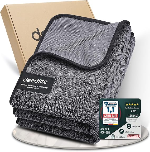 Deedlite Bath Wipes Shower Cleaning Cloths, Premium Car Drying Towel | Ultra Absorbent Twisted-Loop Design| Microfiber T