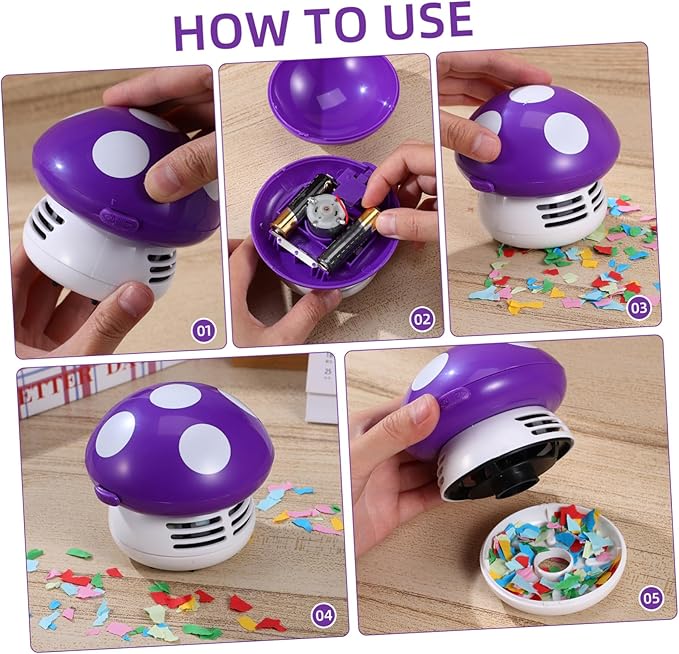 Alipis Desk Vacuum Cleaner Mini Tabletop Vacuum Portable Efficient Low Sound Ideal for Kitchen Counter and Desk Cleaning
