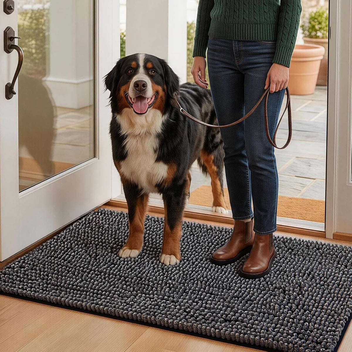 36x24 Super Absorbent Dog Door Mat for Muddy Paws Entryway Rug