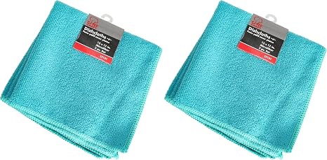 Chef Craft Microfiber Dishcloth, 2 pc. - Teal 12 x 12 inches (Pack of 2)