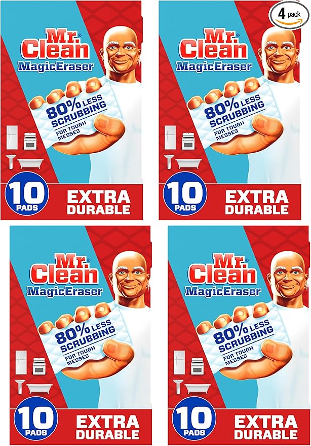 Mr. Clean Magic Eraser, Extra Durable | Multi Purpose Cleaner | 10 Count, Pack of 4