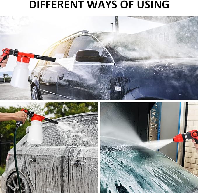 33Pcs Car Wash Detailing Kit Cleaning Kits with Foam Gun Sprayer Brush Large Wash Mitt Towels Complete Interior Exterior Car Washing Supply Set Blue