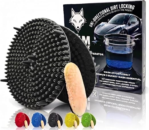 10.4" Car Wash Bucket Insert Fits 3.5-5 Gallon (2-Pack, Black)
