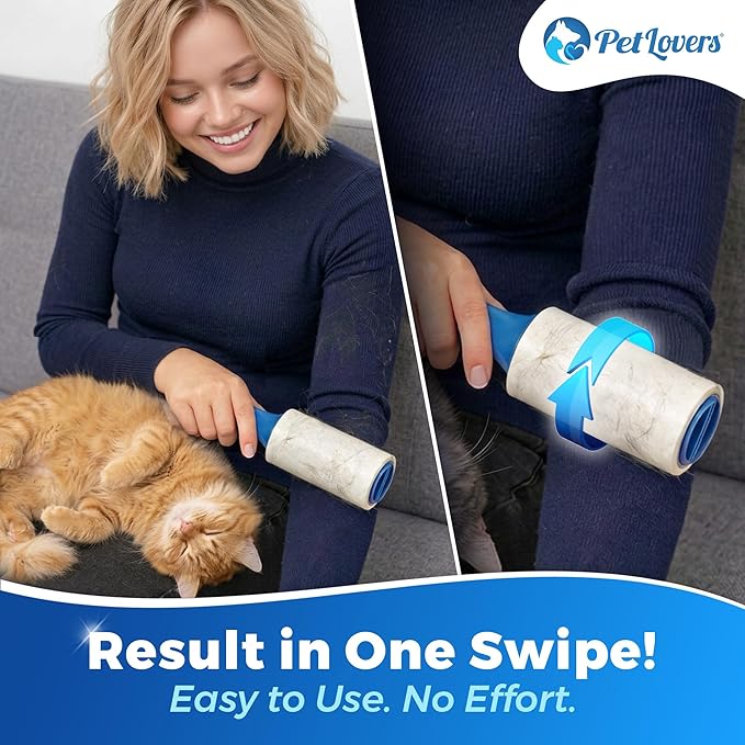 PetLovers Extra Sticky Lint Roller Value Set 200 Sheets for Pet Hair Removal, Dog and Cat Lint Remover 2 Pack